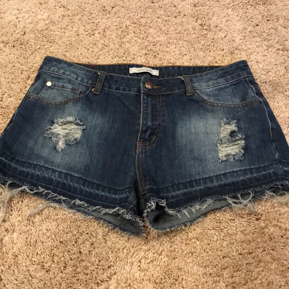 Adam Levine denim shorts